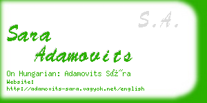 sara adamovits business card